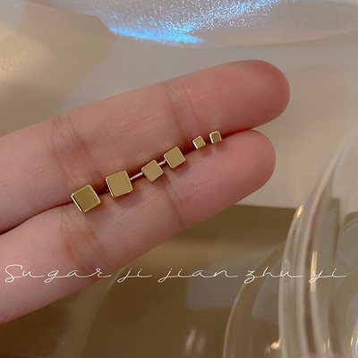 SUGAR 六件套方形耳钉简约小巧冷淡风耳环女2026年新款