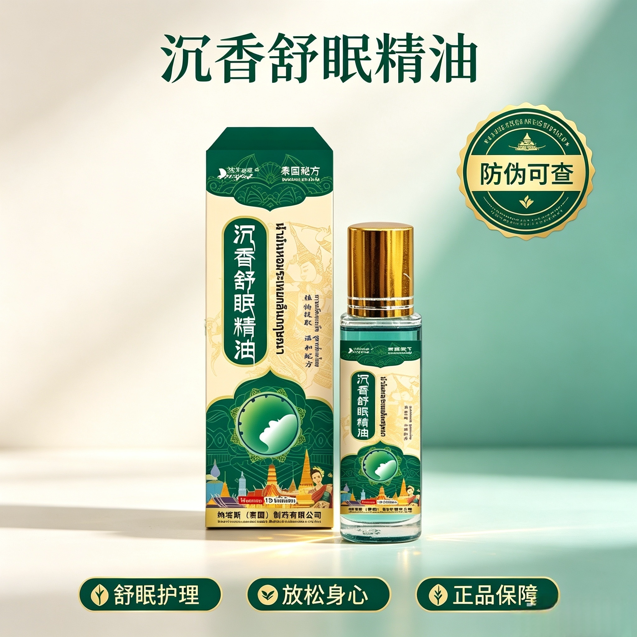 泰国沉香舒眠精油买二送一发三盒图片
