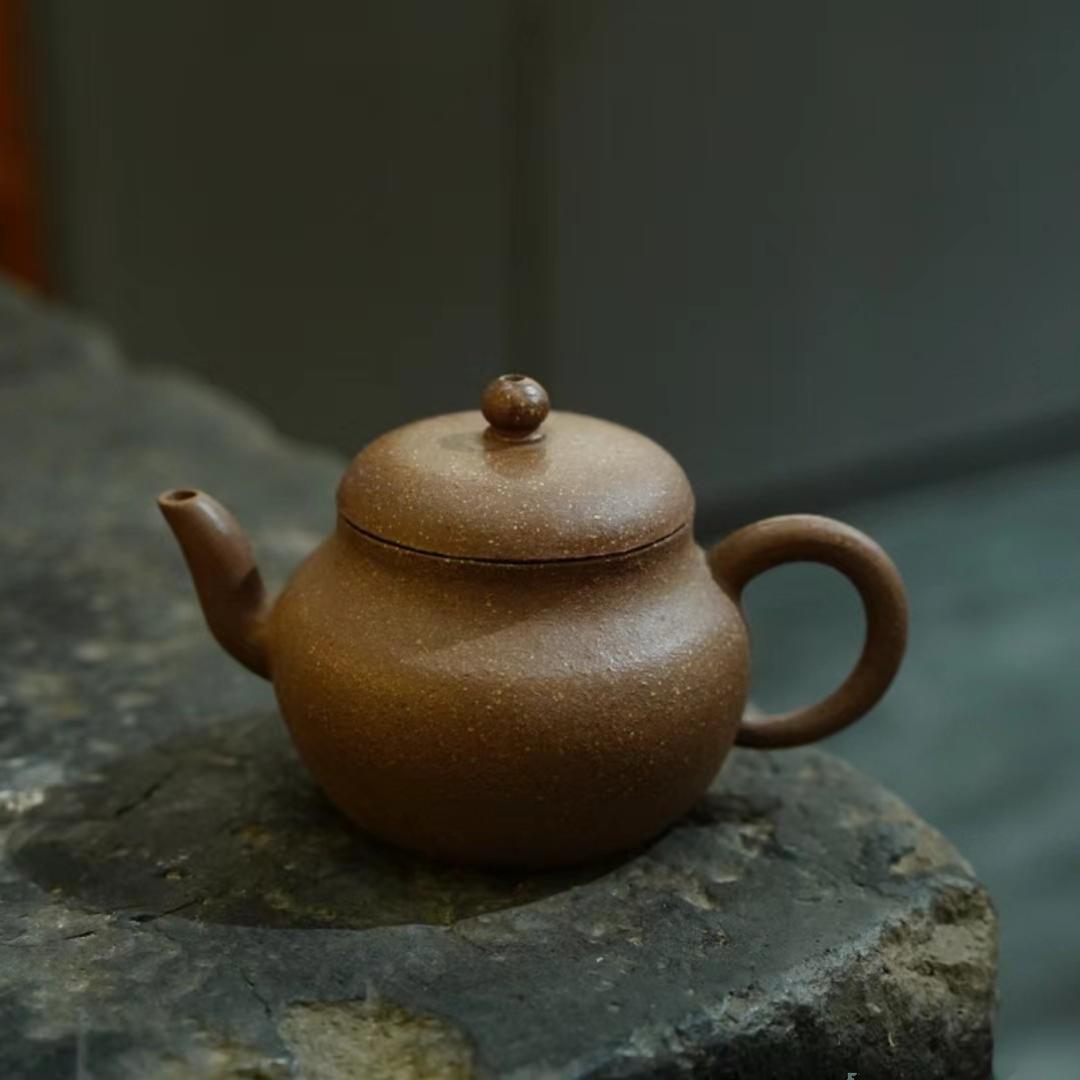 80年代日本回流紫砂壶全手工老桃花泥 经典宫灯壶工夫茶小品器90C