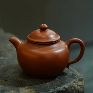 民国时期建国前后全手工紫砂莲子壶原矿老朱泥孟臣诗句款泡茶160c