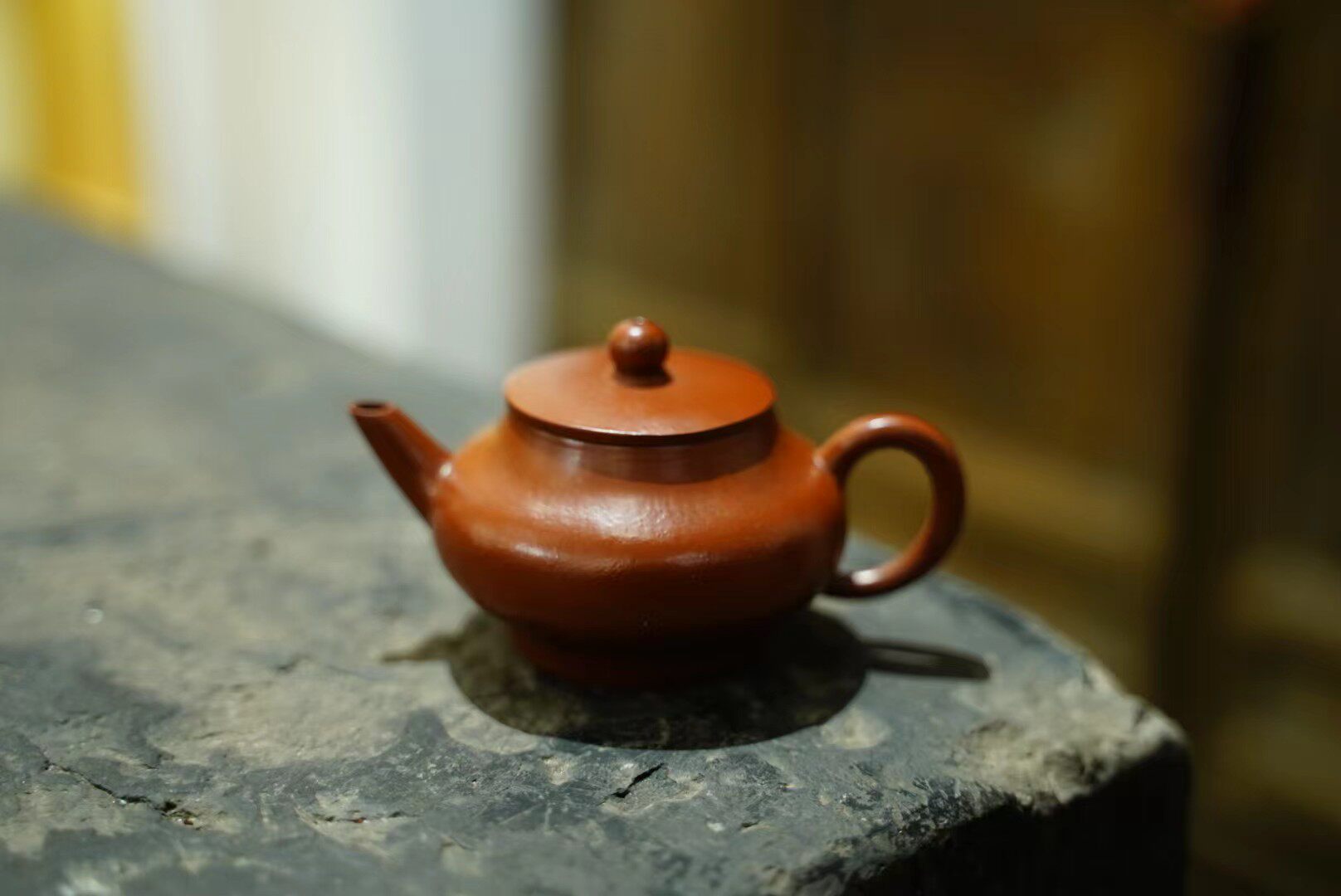 80年早期台湾回流原矿大红袍泥老料水平壶工夫茶小品孟臣诗句100c
