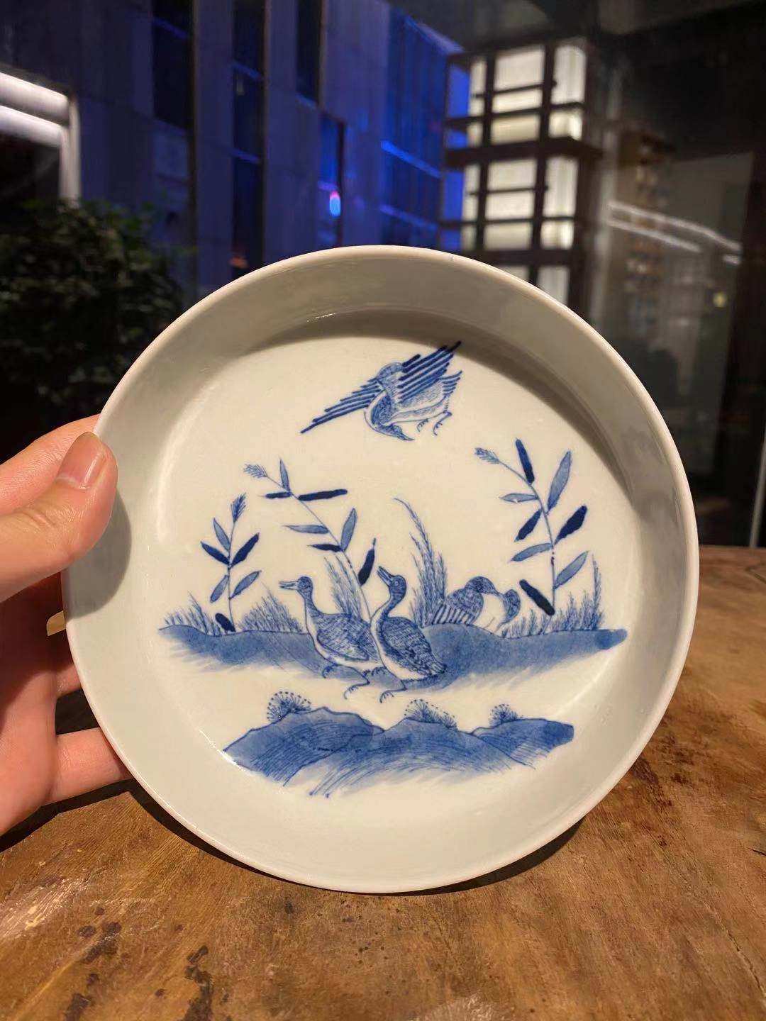 全手工绘鸳鸯朝风图壶承工夫茶盘
