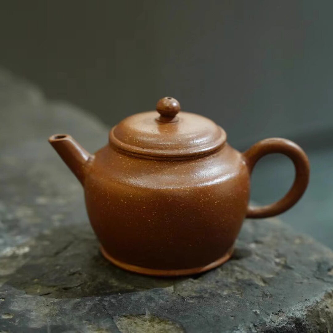 80年代日本回流紫砂壶全手工老桃花泥 经典瓮形壶工夫茶小品器95C