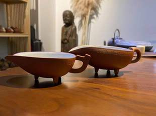 一善茶道2000年制 紫砂上釉茶则 少见茶道传承器 茶席利器小茶铲