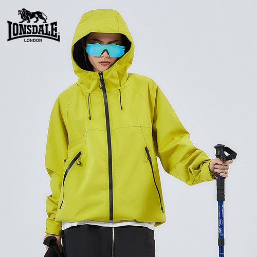 晁然推荐情侣连帽单层冲锋衣