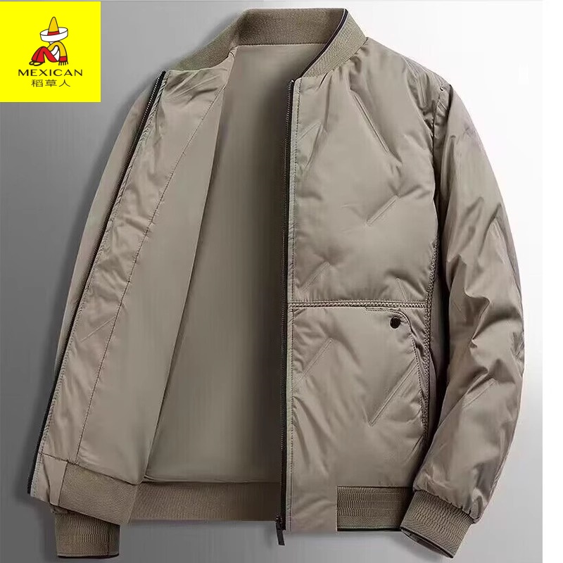 稻草人男士羽绒服秋冬季加厚保暖休闲立领修身防寒棉衣外套男潮流