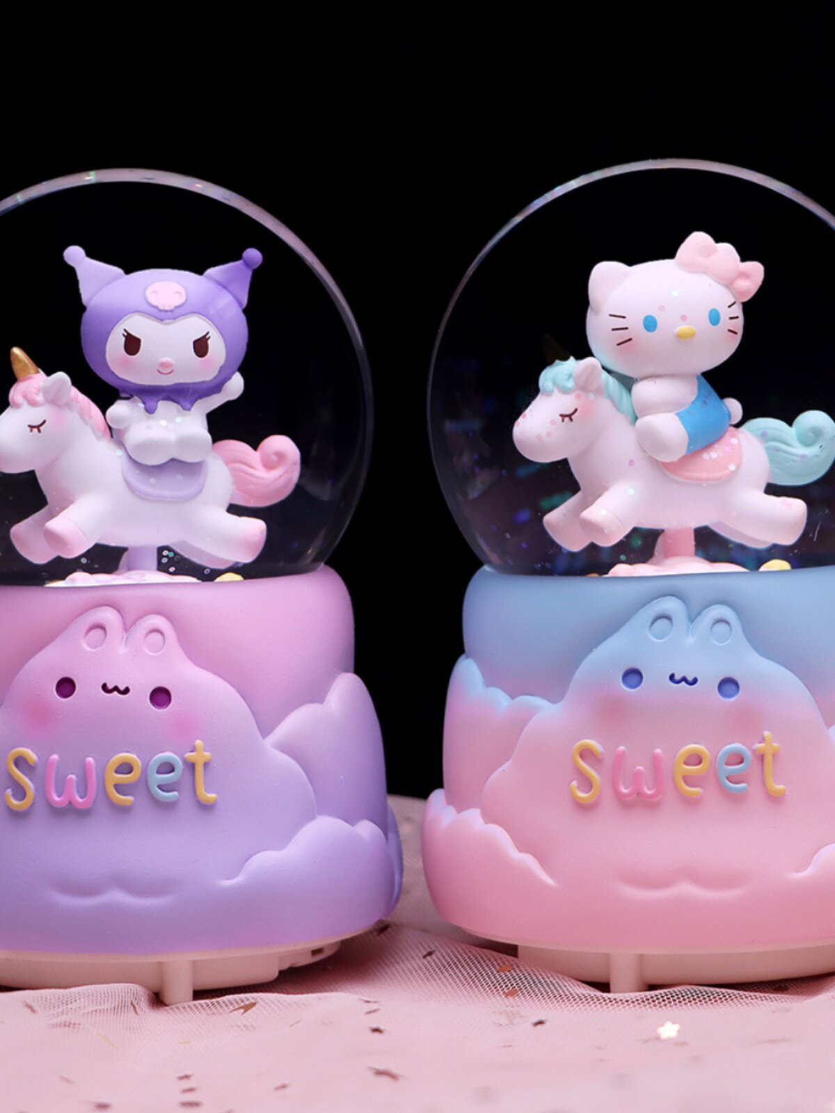 KUROME 수정 구슬 뮤직 박스 뮤직 박스 어린 소녀 여자 친구 소녀 공주를위한 어린이 생일 선물