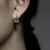 民族风百搭耳坠耳饰女生款 复古925泰银手工花朵耳环饰品 原创个性