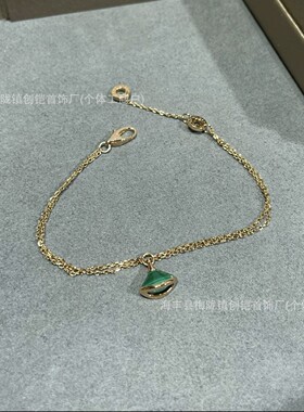 宝家扇形小裙子手链女红玛瑙镀18K玫瑰金高级感网红爆款工厂代发