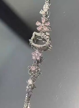 夏季新品HelloKitty猫咪手链高颜值小众轻奢镶钻手串凯蒂猫手饰品