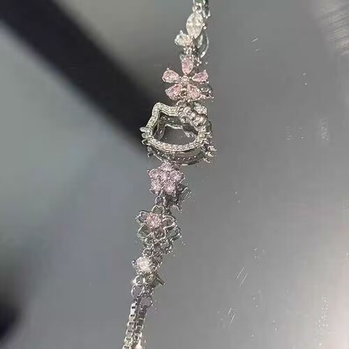 夏季新品HelloKitty猫咪手链高颜值小众轻奢镶钻手串凯蒂猫手饰品