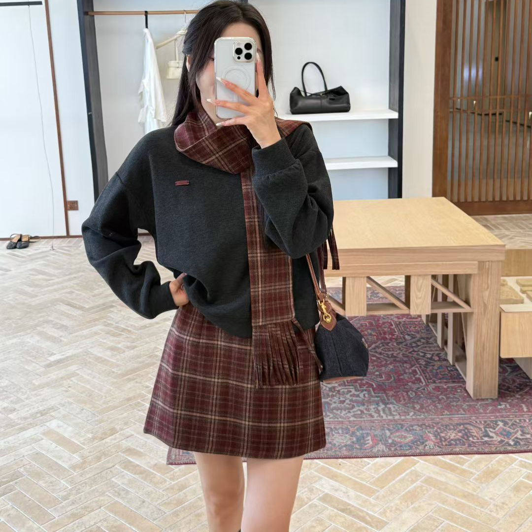 victory2韩版时尚套装女冬季新款加绒卫衣+围巾+半身裙减龄三件套,女装/女士精品,时尚套装,淘宝优惠券,粉丝福利购,淘宝优惠卷