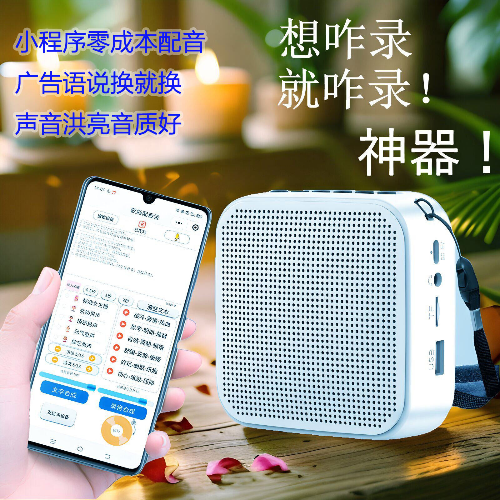 录音机循环播放一体机喇叭地摊叫卖神器文字转广告语音播放器音响