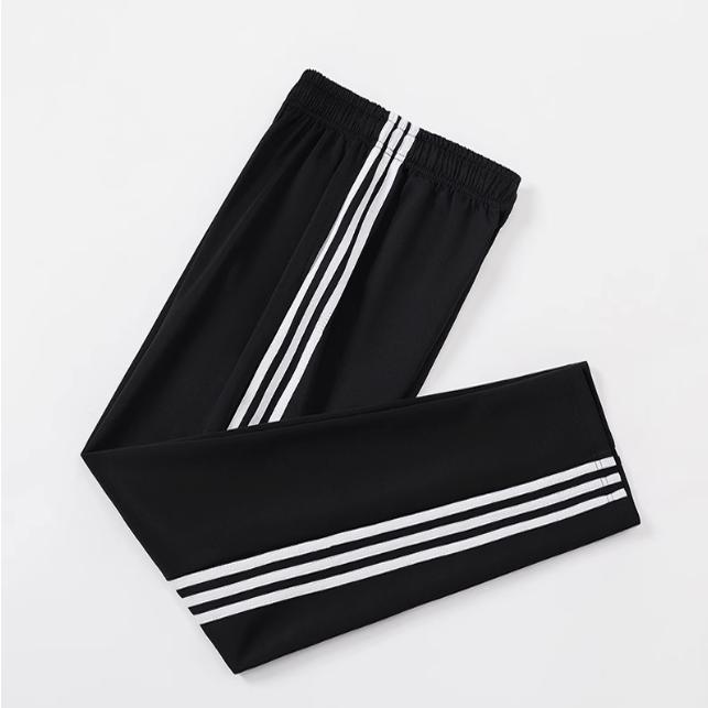 藏蓝色直筒拉链校服裤