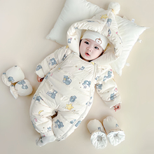 婴儿羽绒服连体衣冬季外出服抱衣男女宝宝冬装衣服新生儿加厚爬服