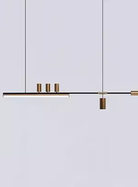 北欧极简餐厅吊灯现代轻奢简约设计师吧台创意个性饭厅一字长条灯