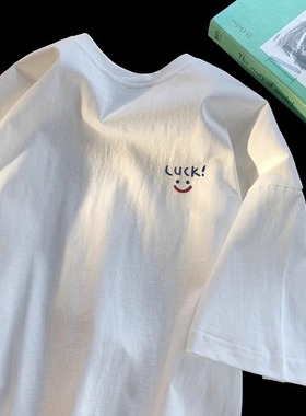 广州十三行外贸撤回尾货专柜~重磅纯棉短袖T恤男女夏宽松美式上衣