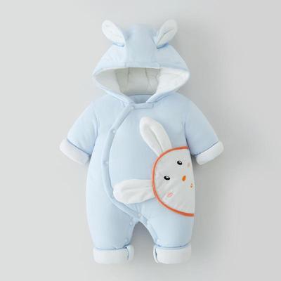 夹棉连体衣新生幼儿套装春秋冬