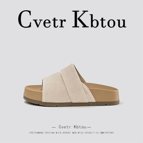 美国CvetrKbtou拖鞋女外穿夏季厚底勃肯一字拖鞋不累脚巨好看凉拖