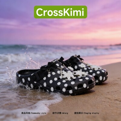 【暗黑亚比风】crosskimi夏季漫展配裙子包头拖女外穿波点凉拖鞋