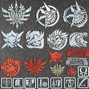 雄火 怪物獵人金屬貼 雷狼龍 碎龍 手機筆記本電腦機箱金屬貼紙