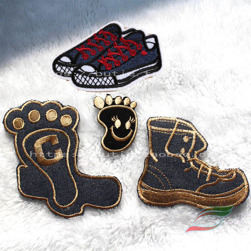 背胶布贴刺绣衣服补丁贴牛仔运动鞋球鞋绣花章N303衣服补丁补洞贴