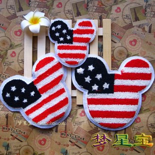 大毛衣贴需手缝卡通USA卡通毛巾绣贴绒线贴衣服补丁补洞贴M602