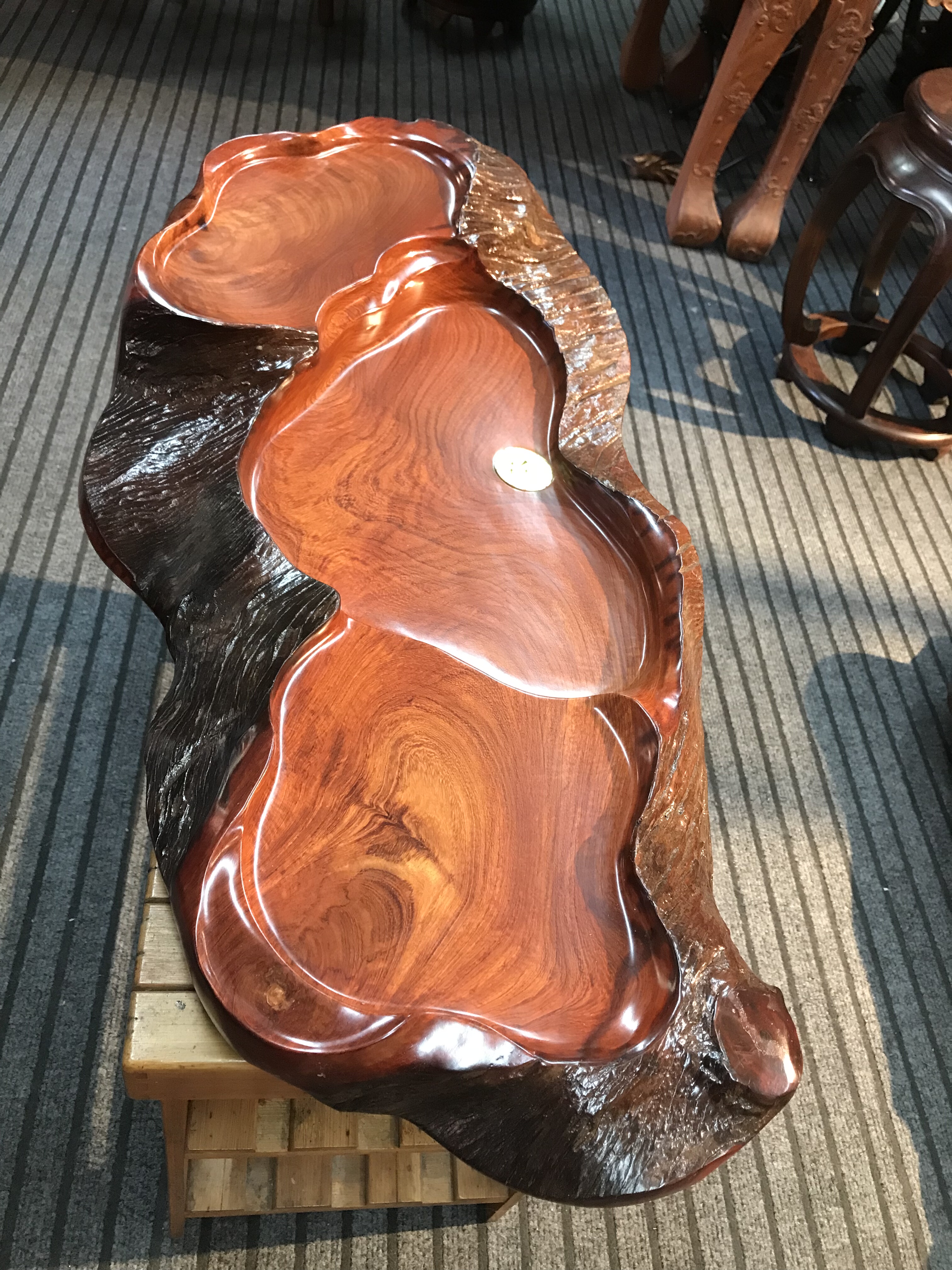 缅甸花梨木树根茶盘实木家用简约随型茶海茶台功夫茶具客厅桌面摆