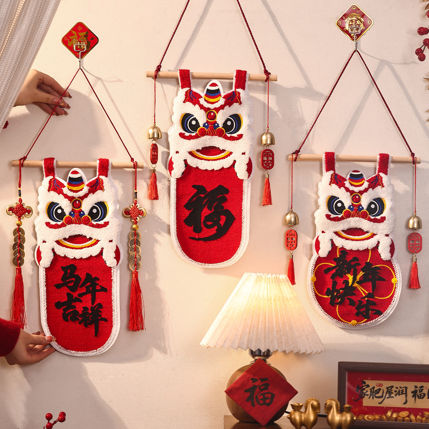 2026马年新年装饰醒狮挂件春节过