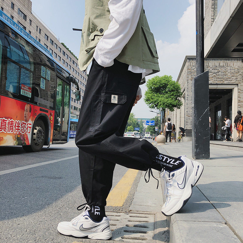 直筒宽松抽绳休闲裤男士加肥加大码工装裤秋季新款男裤子韩版潮流|ruв категории Мужская одежда, брюки - от Buy2taobao.com для оказания профессиональной услуги покупки агента Taobao