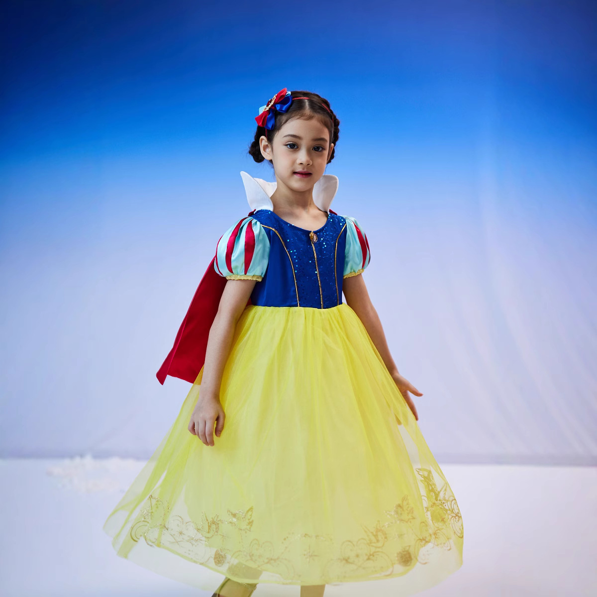 白雪公主裙女童连衣裙迪士尼在逃公主cosplay儿童生日礼服演出服