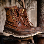 GUI复古休闲做旧固特异百搭泥染鞋 VISVIM UNCLE 王咔叽马丁男靴潮