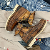 visvim 男靴潮 王咔叽马丁工装 uncle gui复古做旧手工固特异泥染鞋