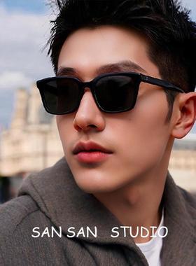 时尚潮流黑框墨镜偏光个性素颜出片防紫外线高级感ins风太阳眼镜