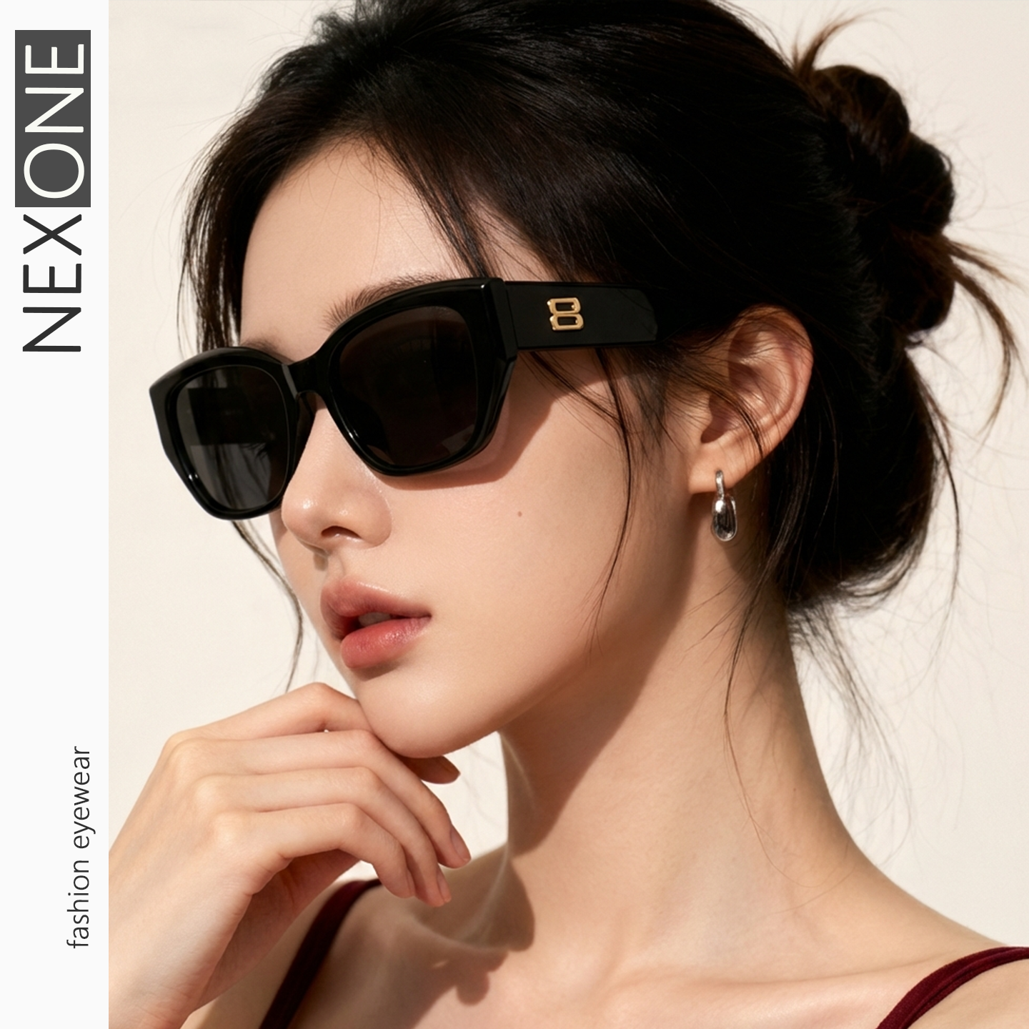 大框猫眼黑框墨镜遮阳女时尚个性简约显瘦防紫外线高级感太阳眼镜,ZIPPO/瑞士军刀/眼镜,太阳眼镜,淘宝优惠券,粉丝福利购,淘宝优惠卷