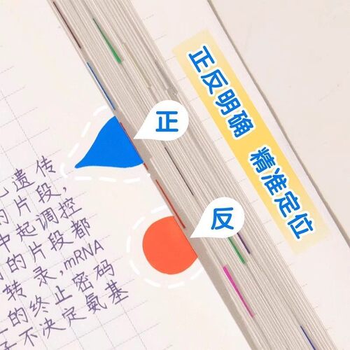 学生读书批注贴雨滴标注彩色分类标签贴纸可书写可粘贴书本标记贴 - 封面