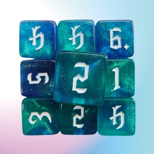 新字体双色变色龙6面骰子 dice桌面游戏道具D6数字色子玩具筛子