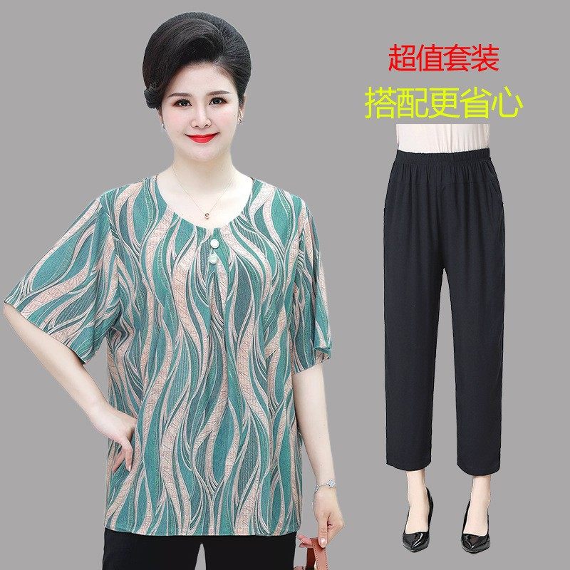 2299妈妈女薄款休闲跑量短袖