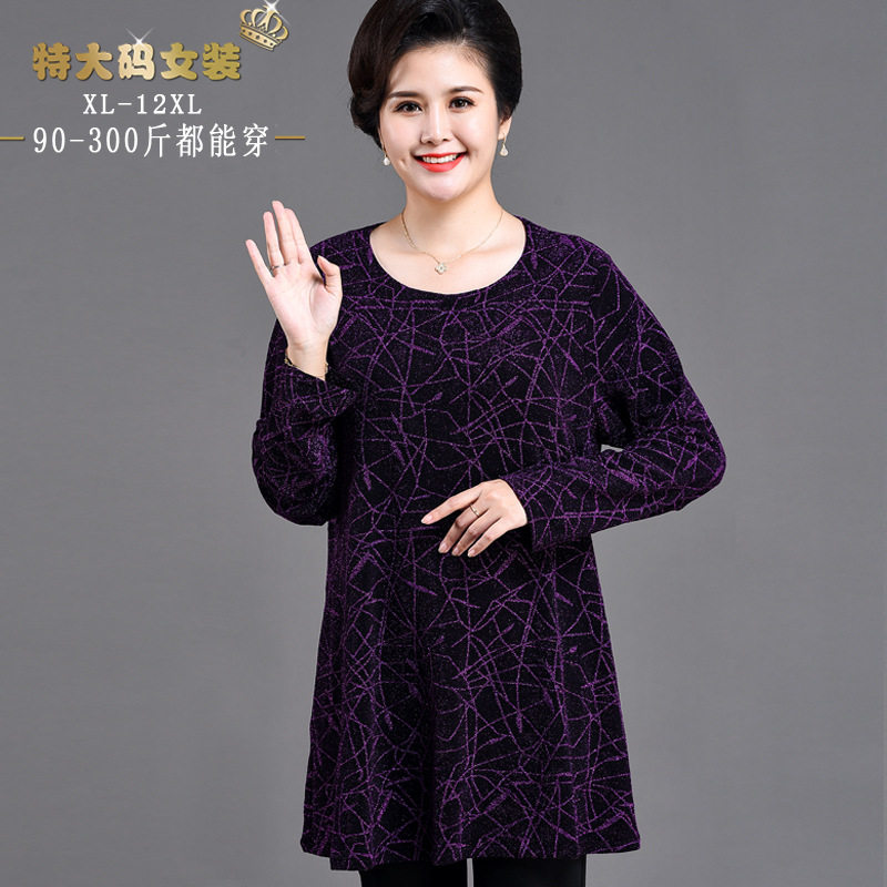 T恤衫特大码打底加肥中老年女装