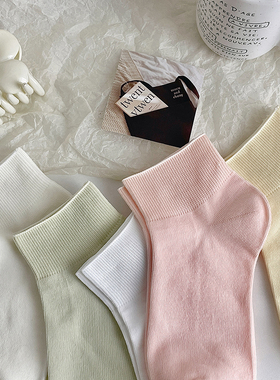 袜子女短筒无骨月子袜夏季薄款夏天短袜糖果色纯棉薄浙江诸暨袜子