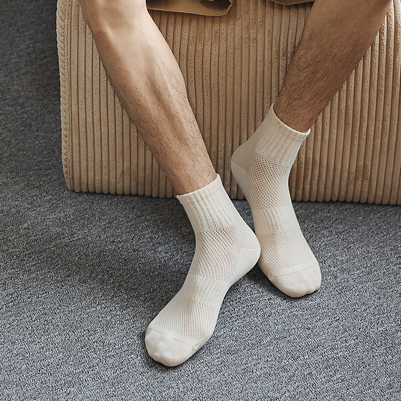 简约透气吸汗春夏男网眼袜子