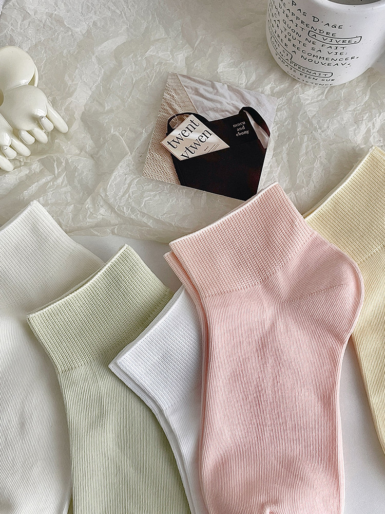袜子女短筒无骨月子袜夏季薄款夏天短袜糖果色纯棉薄浙江诸暨袜子
