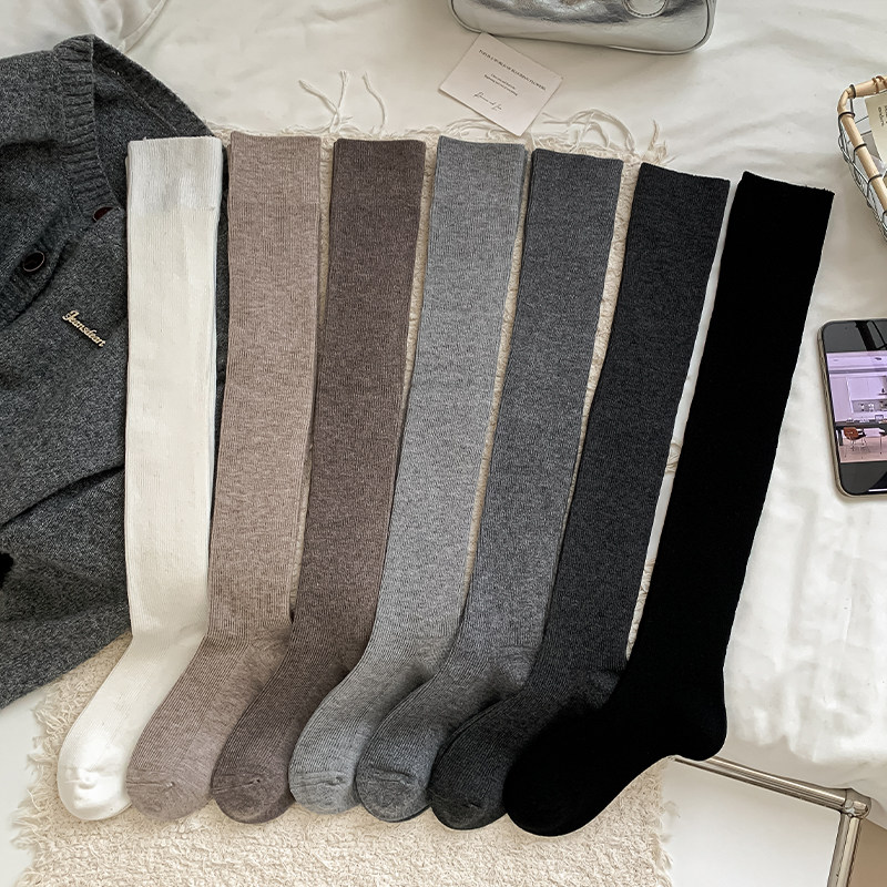 过膝袜女灰色棉袜长筒袜春秋款堆堆袜高筒膝盖袜子秋冬款长袜子棉,女士内衣/男士内衣/家居服,长筒袜,淘宝优惠券,粉丝福利购,淘宝优惠卷