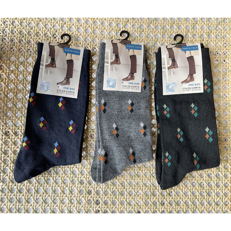 外贸美单舒适棉质绅士男款复古传统丝光棉高筒长筒袜四季舒适防臭