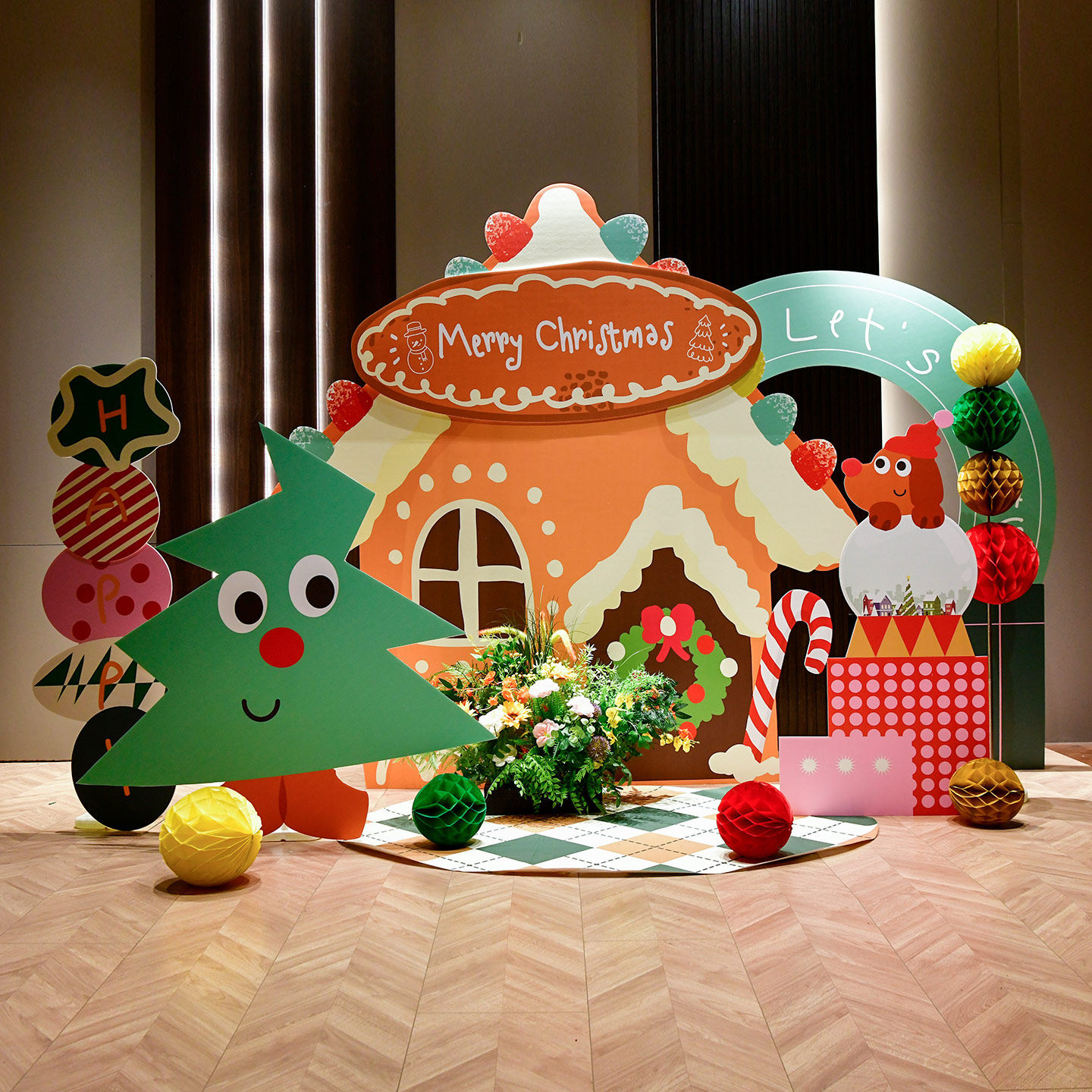 圣诞节商场kt板美陈氛围装饰背景