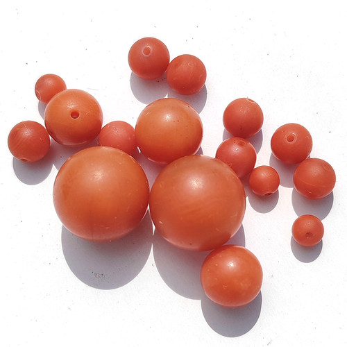 天然保山南红散珠宝山链哑光磨砂