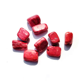 天然朱砂鸡血石散珠原石随形手链手串项款女款项链饰品无染无烧色