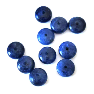 天然蓝宝石算盘散珠车轮珠子手串手链隔珠项链无烧原矿石斯里兰卡