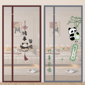 画防蚊门帘侧开 金刚网印画 新款 全磁铁条磁性纱门纱 顺丰发货