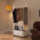 可移动挂衣架落地衣帽架全身镜一体穿衣镜卧室衣架家用收纳衣帽架